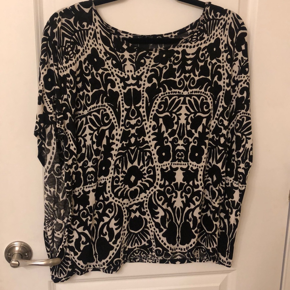 Black and white blouse